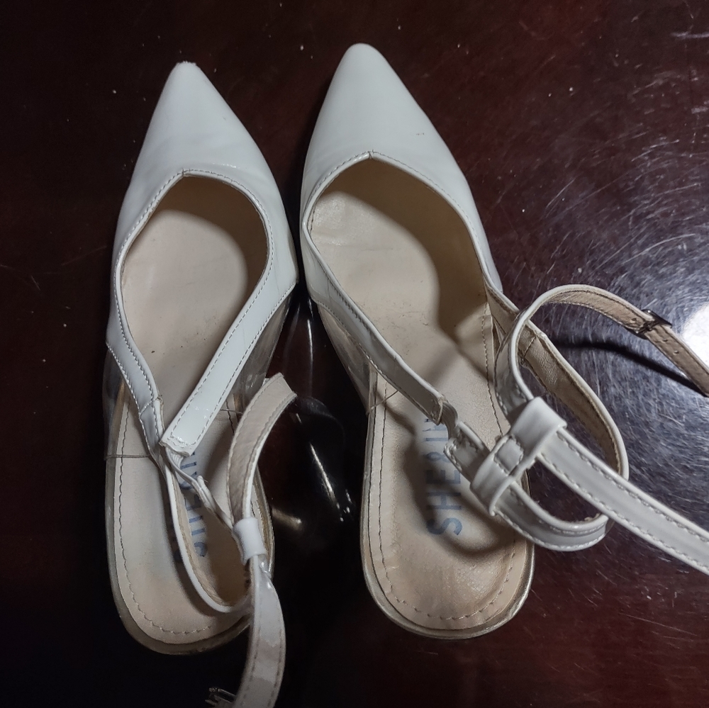 White and gold heels